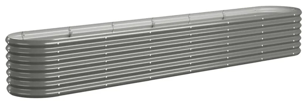 vidaXL Ζαρντινιέρα Γκρι 260x40x36 εκ. Γαλβανισμένος χάλυβας