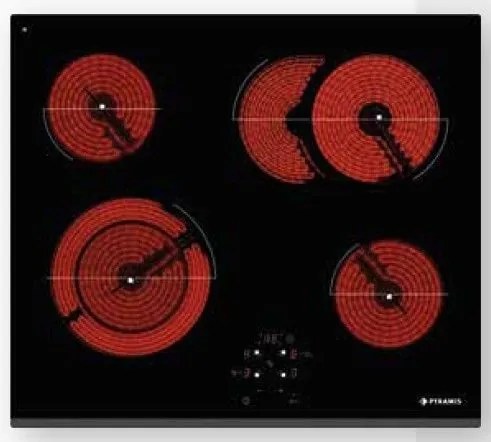 Pyramis PHC61410FMB Κεραμική Εστία Αφής Χωρίς Πλαίσιο 60cm