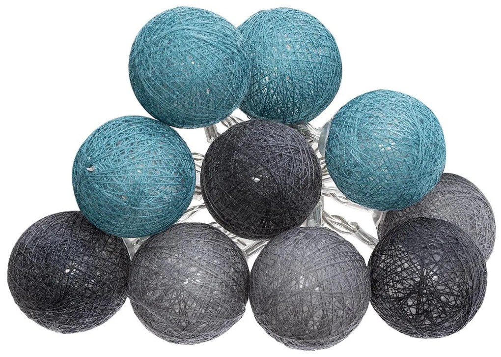 Διακοσμητική Γιρλάντα Μπαταρίας Με 10 LED Φωτάκια A-S Multi Blue/Grey 116415O