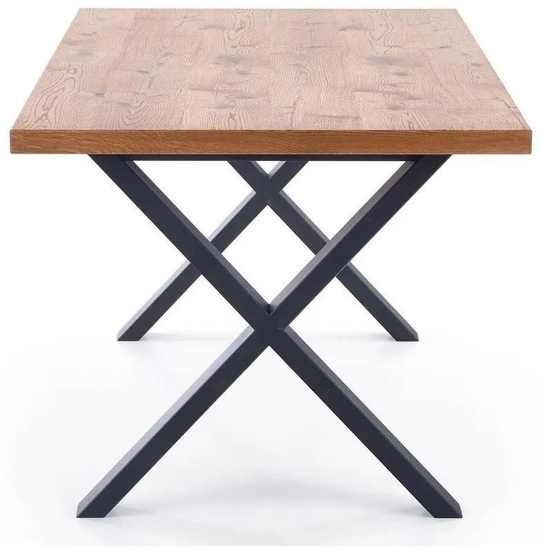 Τραπέζι Houston 702, Μαύρο, Ελαφριά δρυς, 76x90x160cm, 71 kg, Επιμήκυνση, Πλαστικοποιημένη μοριοσανίδα, Μέταλλο | Epipla1.gr