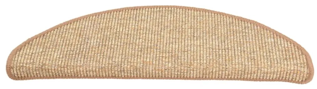 vidaXL Πατάκια Σκαλιών 15 τεμ. Ανοιχτό Καφέ Ημίστρογγυλά Μεγάλα 65x21x4 εκ.