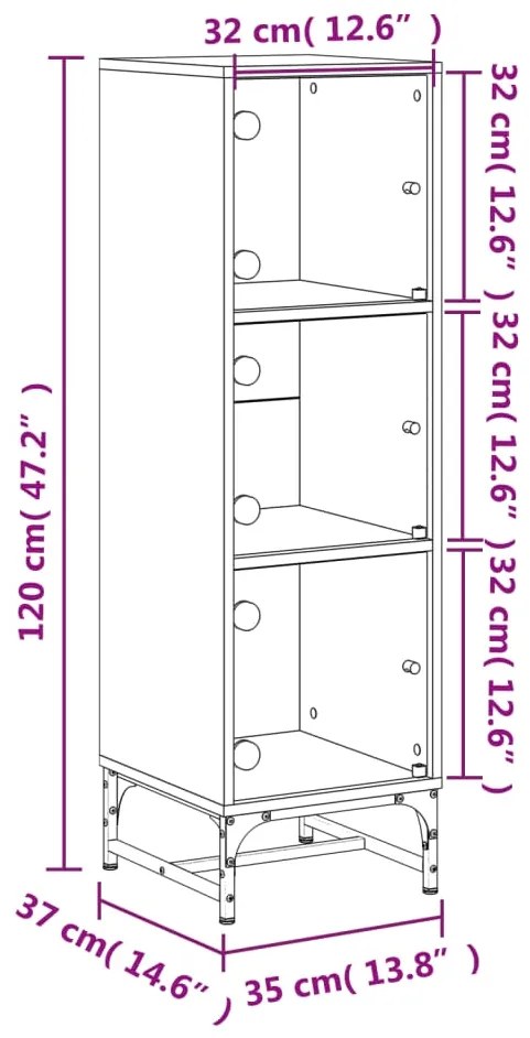 ΝΤΟΥΛΑΠΙ ΛΕΥΚΟ 35 X 37 X 120 ΕΚ. ΜΕ ΓΥΑΛΙΝΕΣ ΠΟΡΤΕΣ 836560