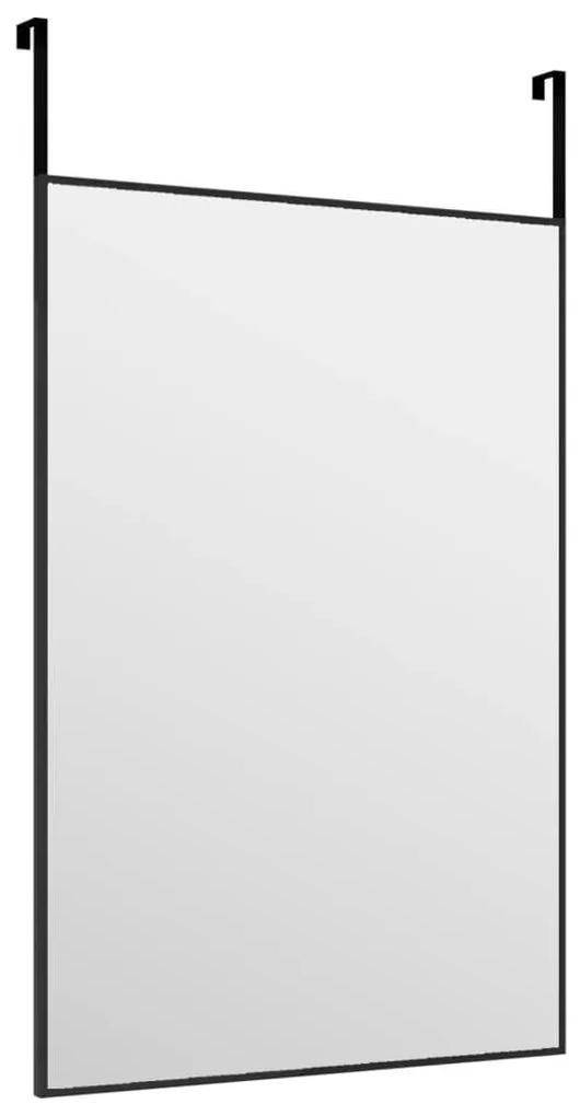 Καθρέπτης Πόρτας Μαύρος 40x60 εκ. από Γυαλί και Αλουμίνιο - Μαύρο