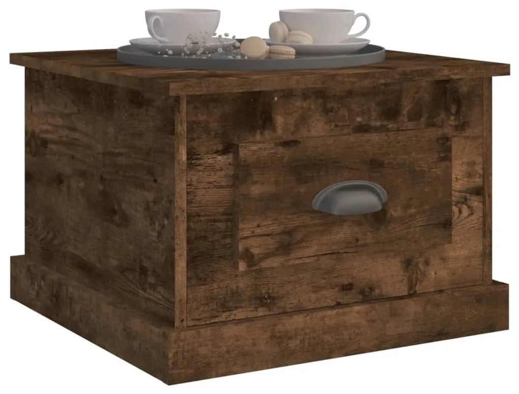 vidaXL Τραπεζάκι Σαλονιού Καπνιστή Δρυς 50x50x35 εκ. Επεξεργασμ. Ξύλο