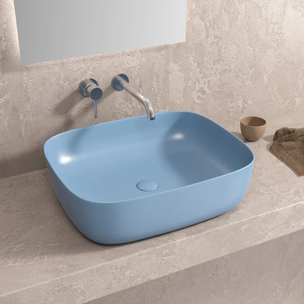 Νιπτήρας επικαθήμενος Azzurro Matt LT 2143-MBL KARAG 49x39,5x15cm