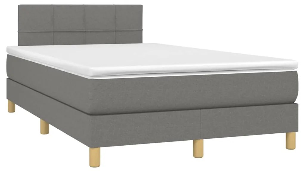 ΚΡΕΒΑΤΙ BOXSPRING ΜΕ ΣΤΡΩΜΑ ΣΚΟΥΡΟ ΓΚΡΙ 120X200 ΕΚ. ΥΦΑΣΜΑΤΙΝΟ 3140602