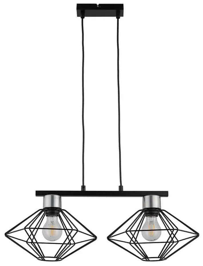 Φωτιστικό Οροφής-Ράγα Vario 2 40557 28x58x80cm 2xE27 60W Black-Silver Sigma Lighting