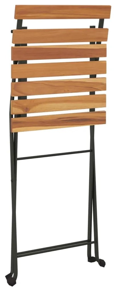 vidaXL Καρέκλες Bistro Πτυσσόμενες 2 τεμ. Μασίφ Ξύλο Teak και Ατσάλι
