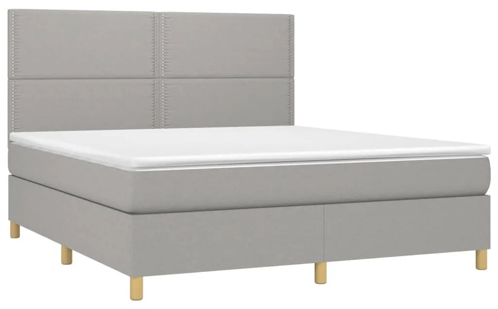 ΚΡΕΒΑΤΙ BOXSPRING ΜΕ ΣΤΡΩΜΑ ΑΝΟΙΧΤΟ ΓΚΡΙ 180X200 ΕΚ. ΥΦΑΣΜΑΤΙΝΟ 3142273