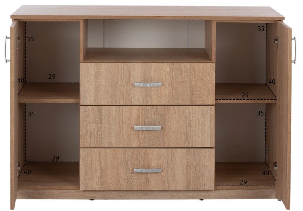 ΜΠΟΥΦΕΣ ΜΕ 2 ΝΤΟΥΛΑΠΙΑ Κ 3 ΣΥΡΤΑΡΙΑ ADLER SONAMA OAK HM2430 120X45X85Yεκ.