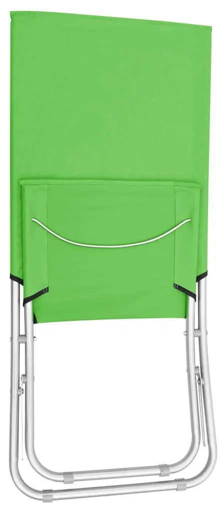 vidaXL Καρέκλες Παραλίας Πτυσσόμενες 2 τεμ. Πράσινες Υφασμάτινες