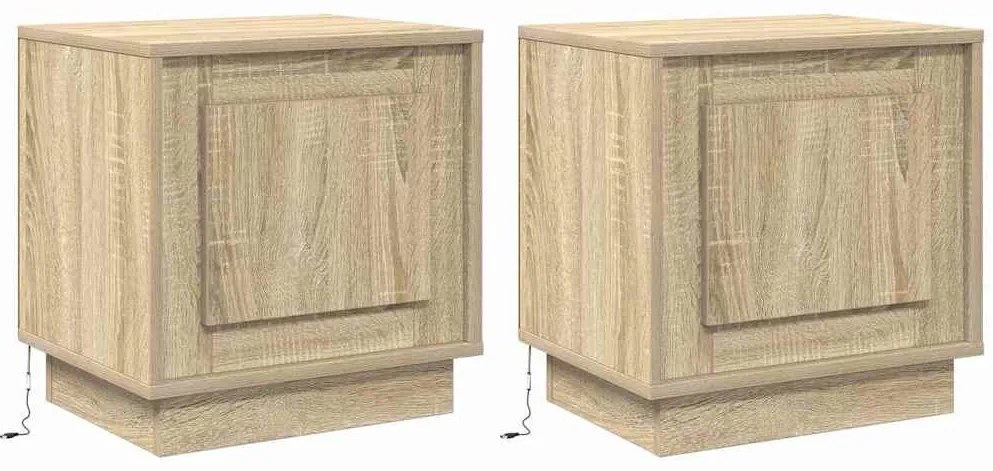 vidaXL Κομοδίνο 2 pcs Sonoma Δρυς 44 x 34.5 x 45 εκ Επεξεργασμένο ξύλο