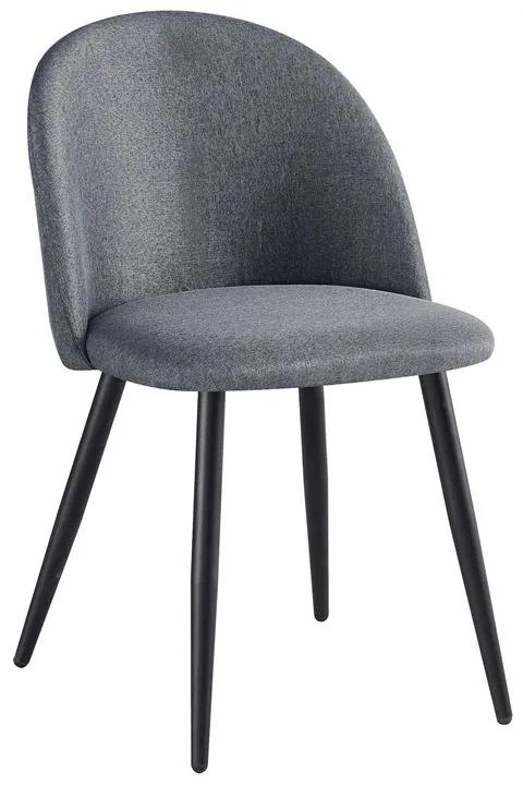 BELLA Καρέκλα Τραπεζαρίας, Μέταλλο Βαφή Μαύρο, Ύφασμα Απόχρωση Γκρι -  50x56x80cm