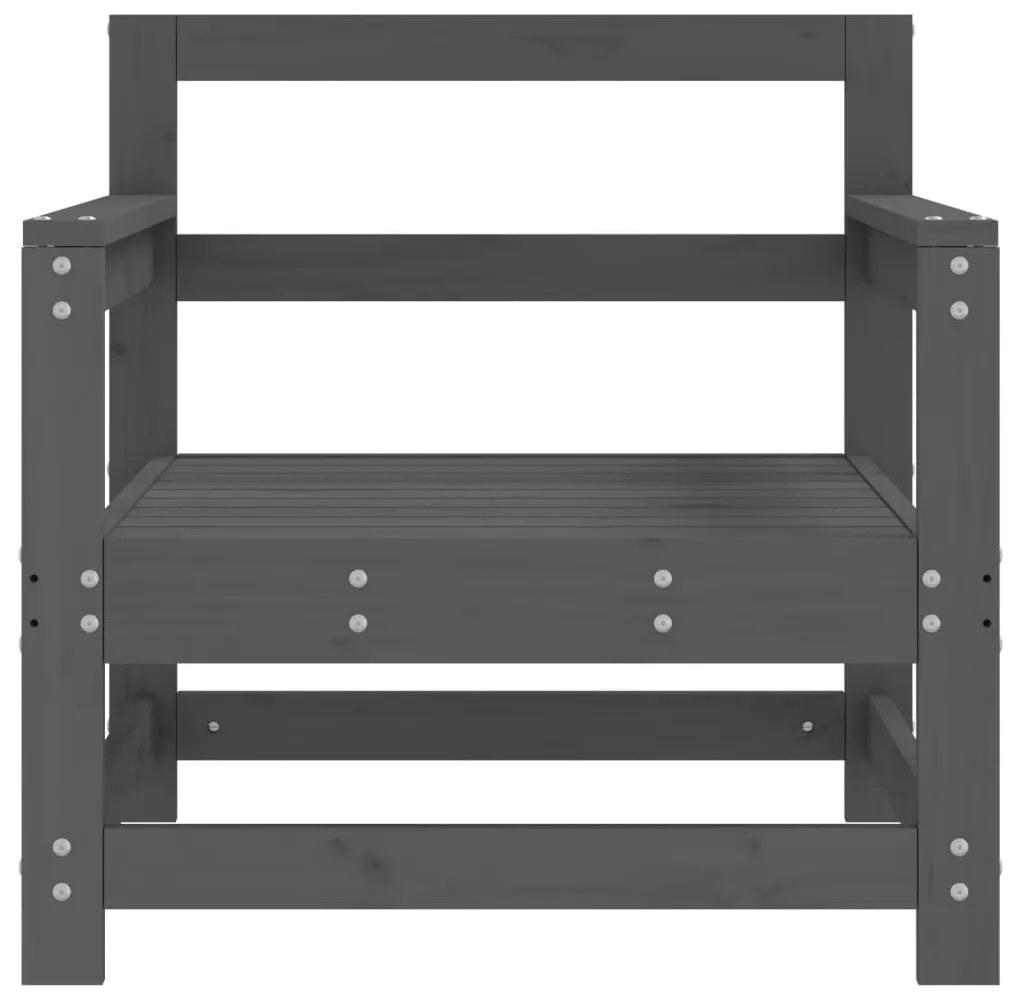 vidaXL Καρέκλες Κήπου 2 τεμ. Γκρι από Μασίφ Ξύλο Πεύκου