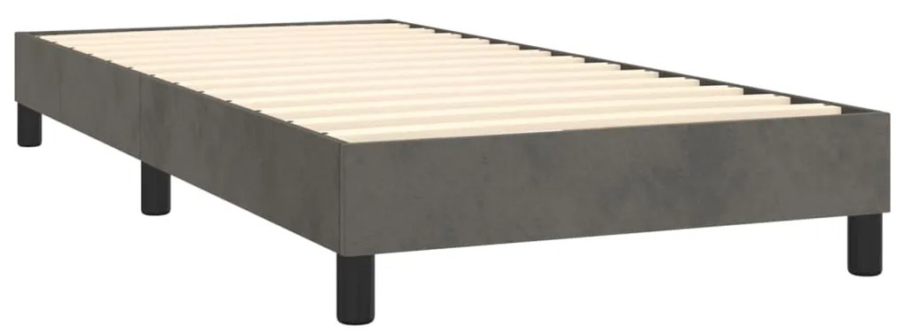 ΚΡΕΒΑΤΙ BOXSPRING ΜΕ ΣΤΡΩΜΑ ΣΚΟΥΡΟ ΓΚΡΙ 100X200 ΕΚ. ΒΕΛΟΥΔΙΝΟ 3127416