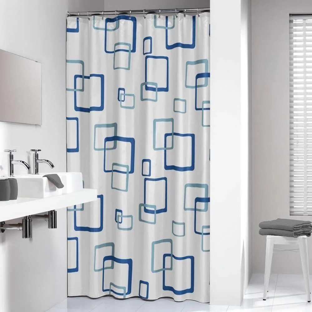 Κουρτίνα Μπάνιου Retro Blue Sealskin 180Πx200Υ PEVA