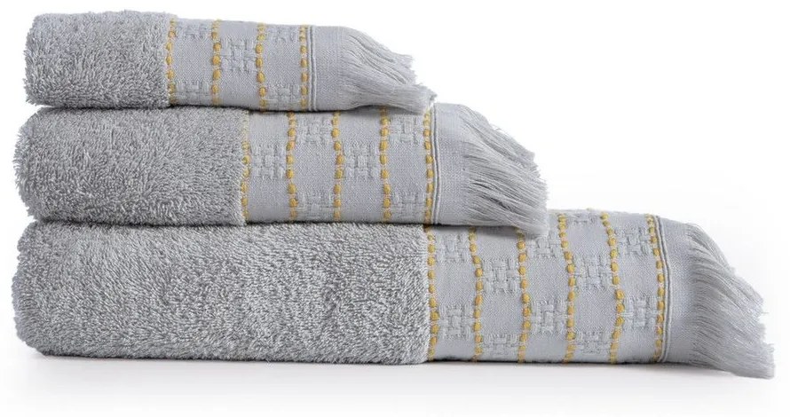 Πετσέτες Quantro (Σετ 3τμχ) Grey Nef-Nef Homeware Σετ Πετσέτες 70x140cm 100% Cotton