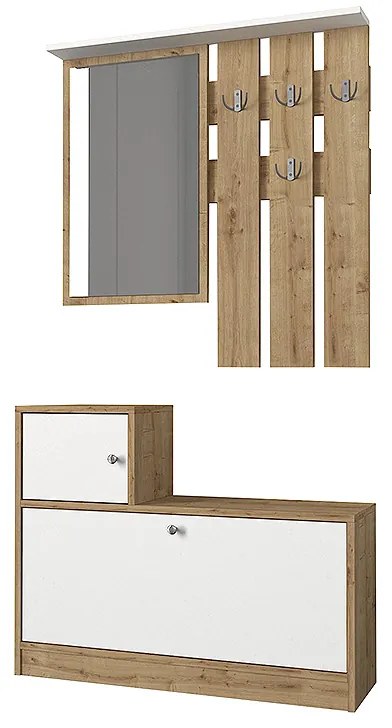 ΕΠΙΠΛΟ ΕΙΣΟΔΟΥ GALINA MEGAPAP ΧΡΩΜΑ SAPPHIRE OAK - ΛΕΥΚΟ 91,8X27X70ΕΚ.