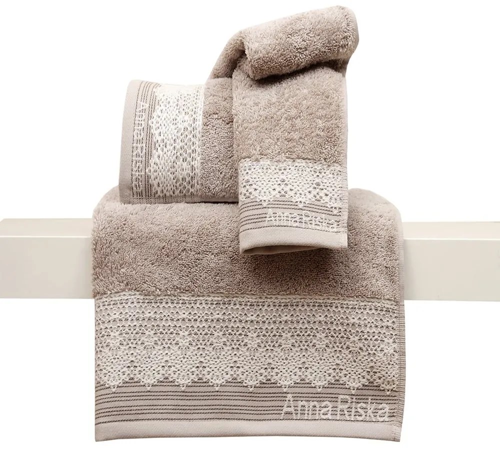 Πετσέτα Σετ Σε Συσκευασία Δώρου 3τμχ Des. Karla 2.Beige Anna Riska Σετ Πετσέτες 30x50cm 100% Cotton