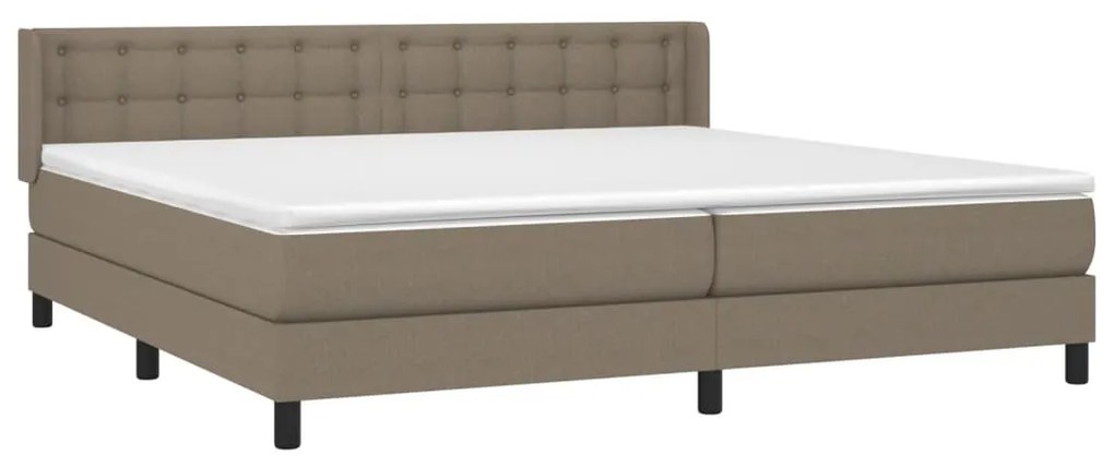 vidaXL Κρεβάτι Boxspring με Στρώμα Taupe 200x200 εκ. Υφασμάτινο