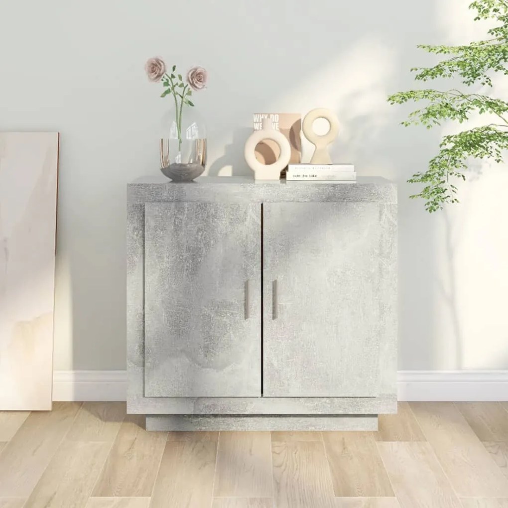 vidaXL Ντουλάπι Γκρι Σκυροδέματος 80x40x75 εκ. Επεξεργασμένο Ξύλο