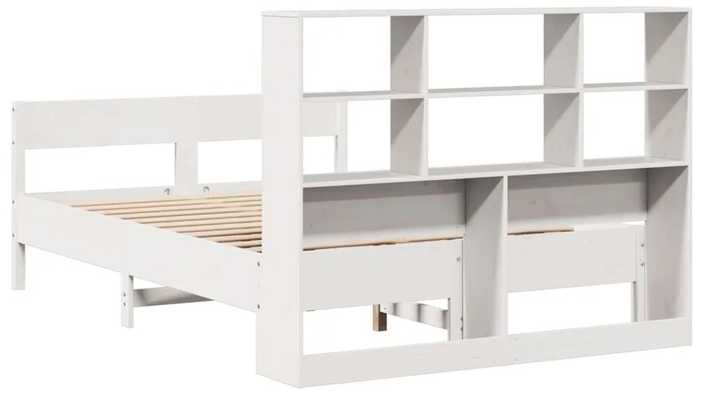 vidaXL Κρεβάτι Βιβλιοθήκη Χωρίς Στρώμα 120x200 εκ Μασίφ Ξύλο Πεύκο