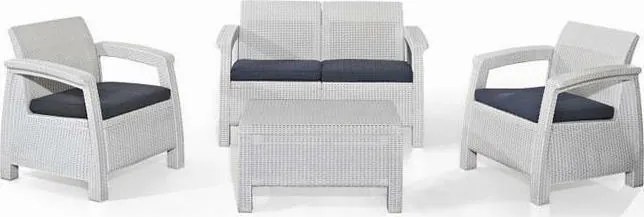 Σετ Κήπου 4τμχ Wicker Keter Corfu Set White