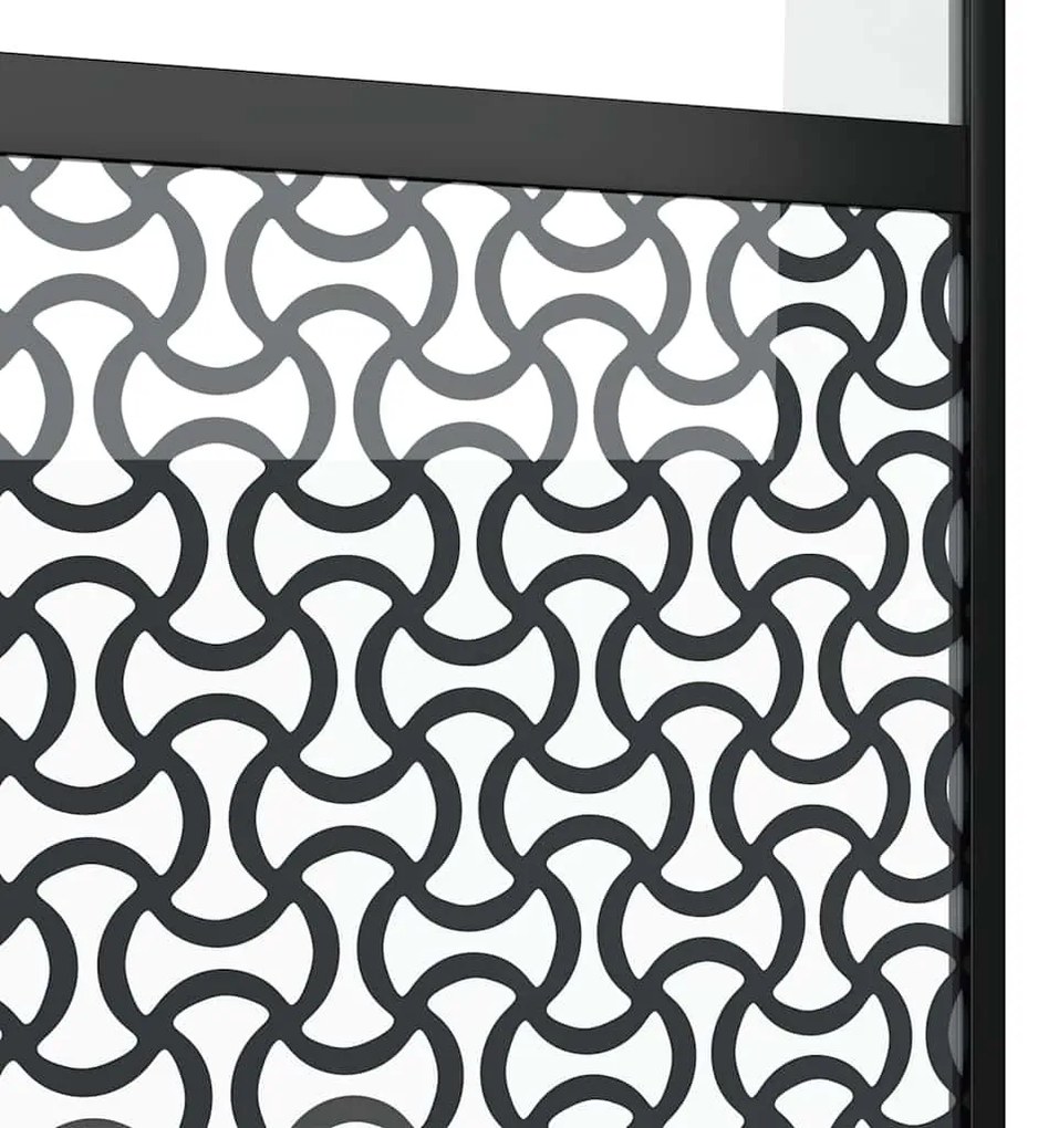 vidaXL Συρόμενη Πόρτα Μαύρο 90 x 205 cm Tempered γυαλί, Αλουμίνιο