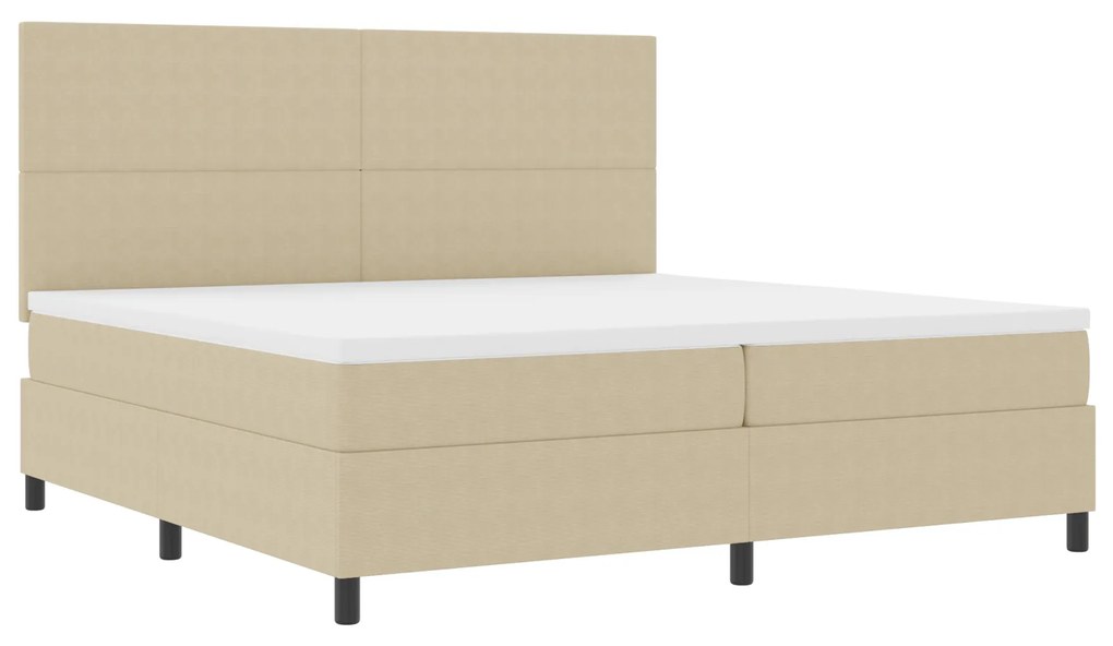 vidaXL Κρεβάτι Box Spring με Στρώμα & LED Φως Γκρί Πράσινο 200x200 εκ. Ύφασμα Σατέν
