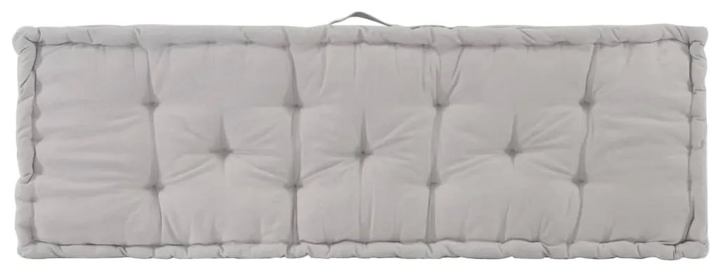 vidaXL Μαξιλάρα Δαπέδου / Παλέτας Γκρι 120 x 40 x 7 εκ. Βαμβακερή