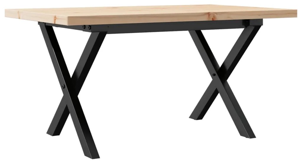 vidaXL Τραπεζάκι Σαλονιού Πλαίσιο X Μασίφ Πεύκο/Ατσάλι