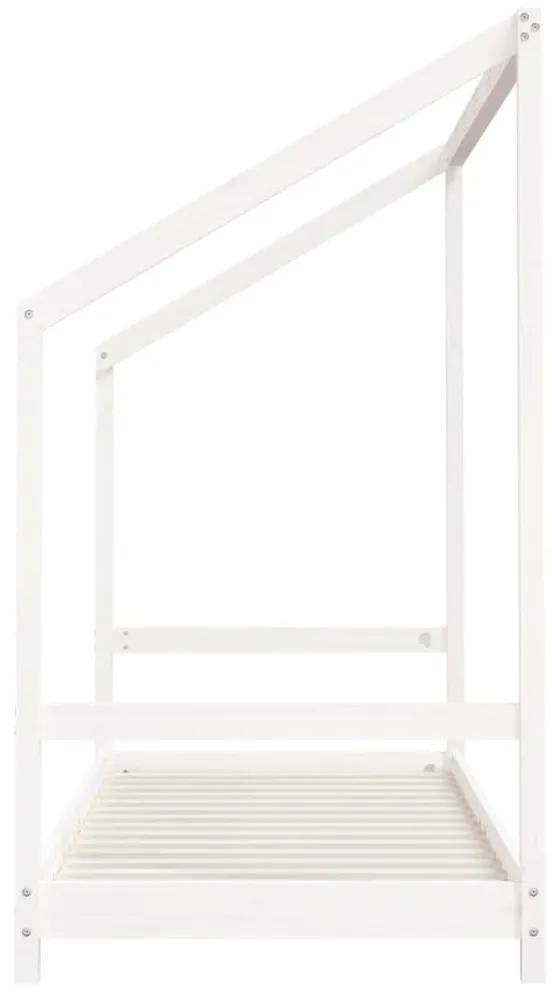 Πλαίσιο Παιδικού Κρεβατιού Λευκό 2x(80x200)εκ Μασίφ Ξύλο Πεύκου - Λευκό