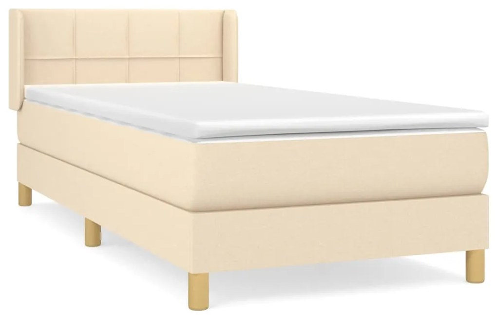 ΚΡΕΒΑΤΙ BOXSPRING ΜΕ ΣΤΡΩΜΑ ΚΡΕΜ 90X190 ΕΚ.ΥΦΑΣΜΑΤΙΝΟ 3130238