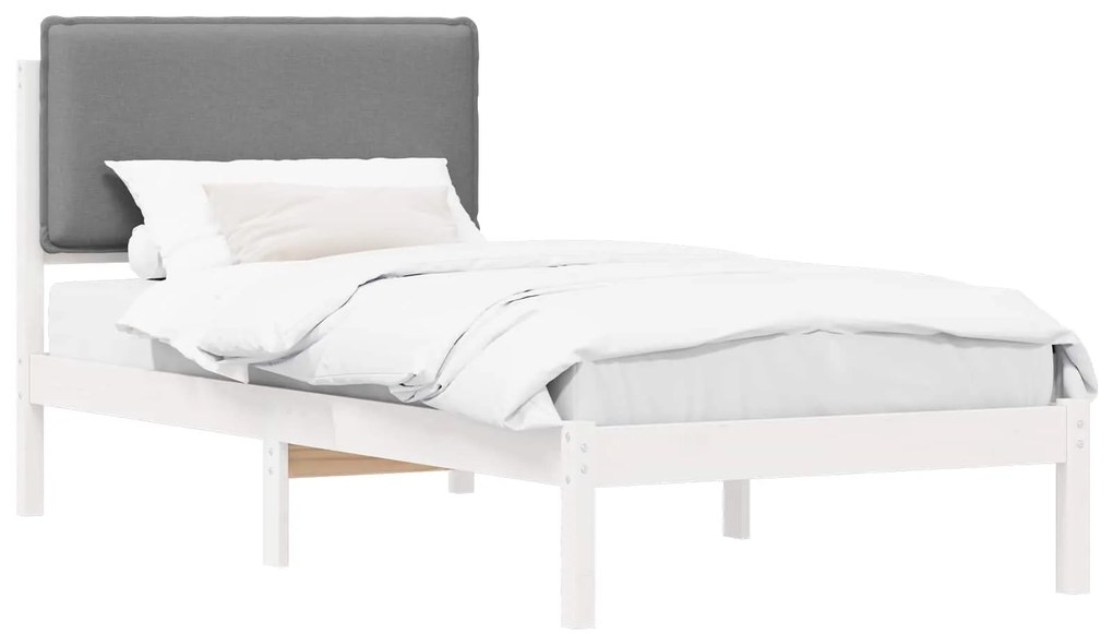 vidaXL Σκελετός Κρεβατιού με Επενδεδυμένο Κεφαλάρι Ανοιχτό γκρι