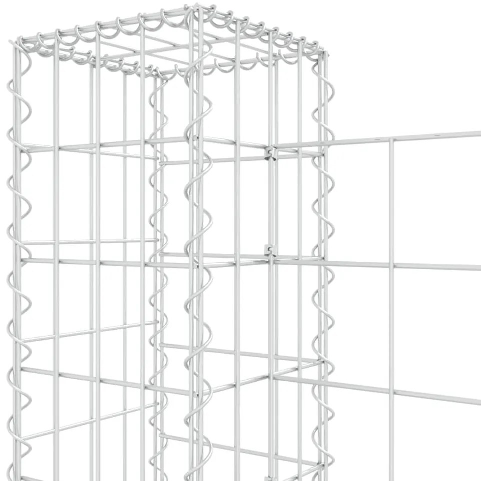 vidaXL Συρματοκιβώτιο σε U Σχήμα με 2 Στύλους 140x20x100 εκ Σιδερένιο