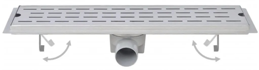 vidaXL Σιφόνια Ντουζιέρας Γραμμικά 2 τεμ. 830x140 χιλ. Ανοξ. Ατσάλι