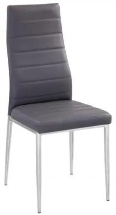 JETTA καρέκλα 4άδα Χρώμιο/Pu Γκρι 40x50x95 cm ΕΜ966Χ,84