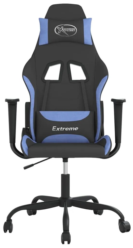 vidaXL Καρέκλα Gaming Μαύρη και Μπλε Υφασμάτινη