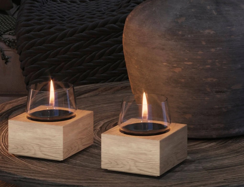 Επιτραπέζια Εστία Φωτιάς Poppy 14 Tenderflame με διάρκεια καύσης 9 - 10 ώρες, χωρητικότητα δεξαμενής 300ml και διαστάσεις 14x14x14.3cm - Natural