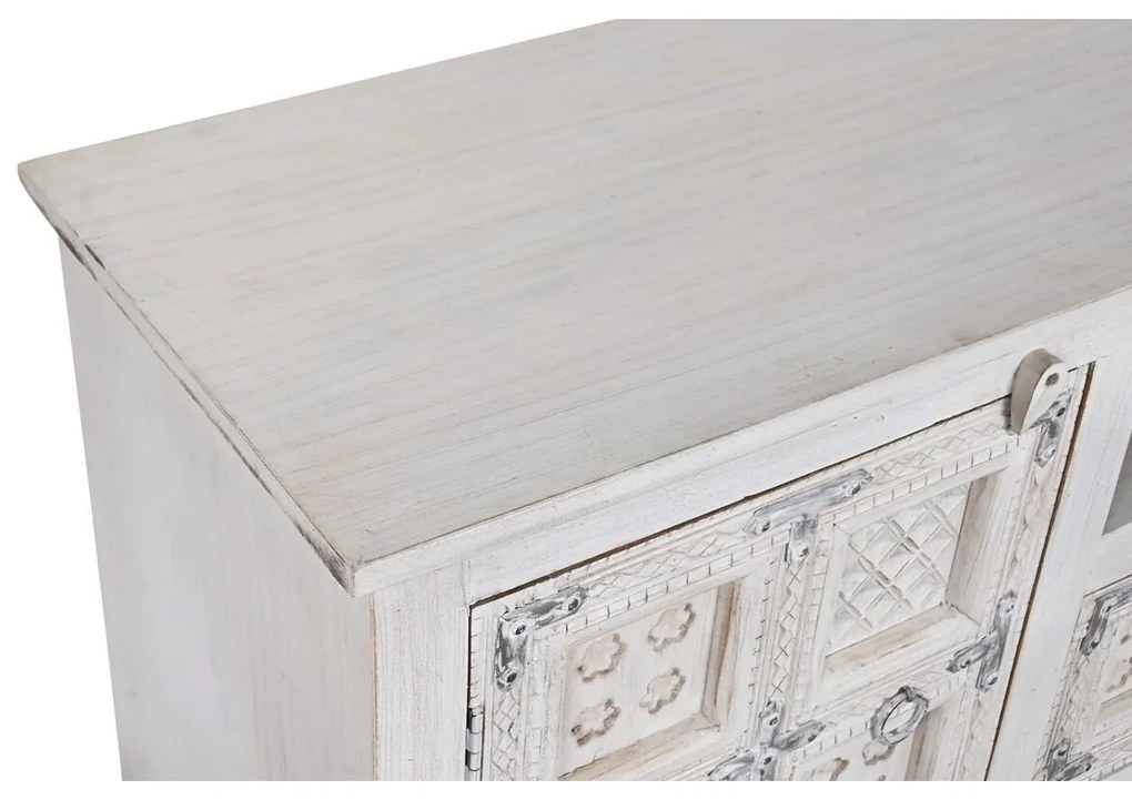 Τηλεόραση DKD Home Decor Λευκό Ξύλο Ξύλο από Μάνγκο 151 x 40 x 60 cm