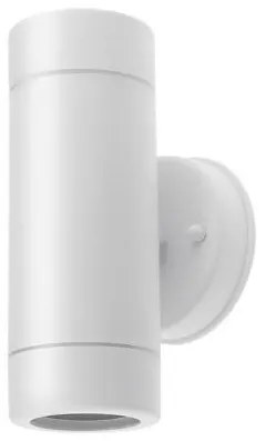 Απλίκα Τοίχου Στρογγυλή 2xGU10 9W IP44 Πλαστικό Φ6 Up&amp;Down ΦOS_ME-21-0216-1-Λευκό 21-0216-1
