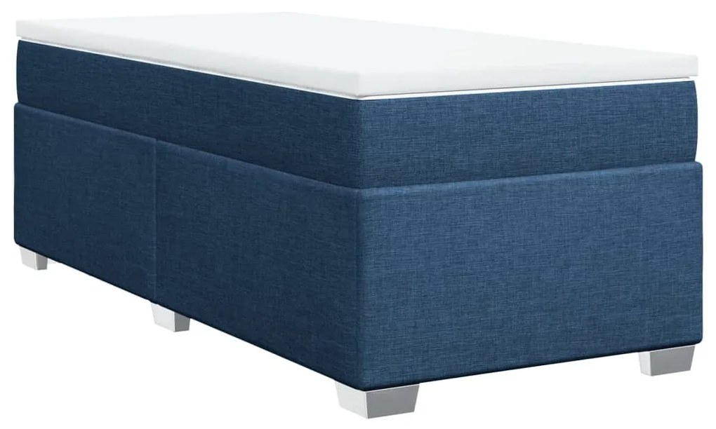 vidaXL Κρεβάτι Boxspring με Στρώμα Μπλε 80x200 εκ. Υφασμάτινο