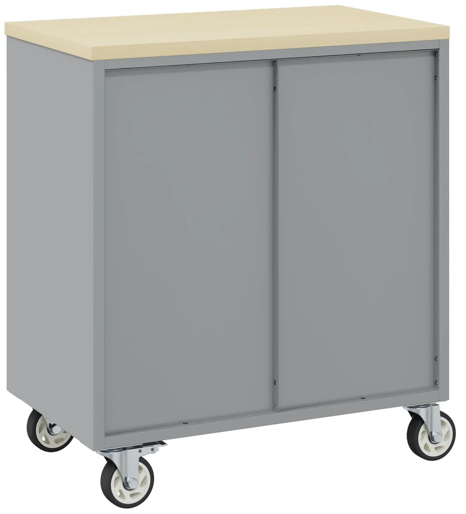 vidaXL Εργαστήριο με συρτάρι Μαύρο και γκρι 75 x 45 x 85 εκ.