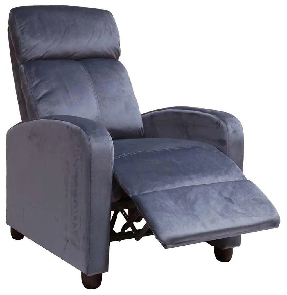 Πολυθρόνα PORTER Relax Γκρι Velure 68x86x99cm