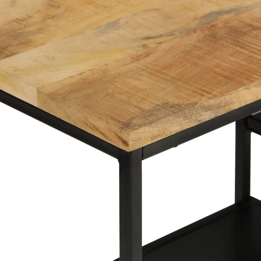 Τραπέζι Κονσόλα 110x30x75 εκ. Μασίφ Ακατ. Ξύλο Μάνγκο/Σίδηρο - Καφέ
