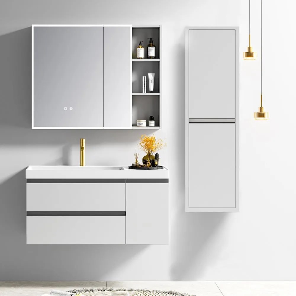 Σετ Επίπλου Mπάνιου SARON 100 Plywood Light Grey 100x50x150 εκ.