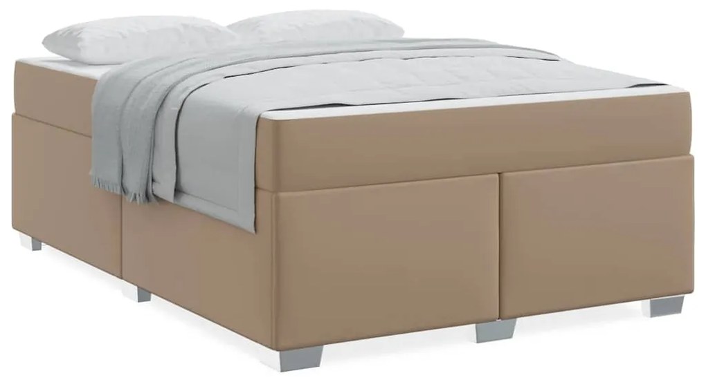 vidaXL Σκελετός Κρεβατιού Άλλο Καπουτσίνο 140 x 200 cm Τεχνητό δέρμα