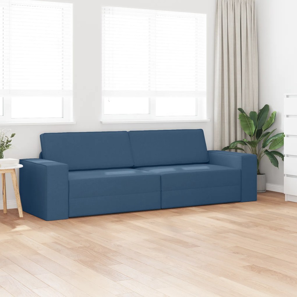 vidaXL Καναπές Κρεβάτι 2 σε 1 Μπλε 245x150x60.5 cm Υφάσματος