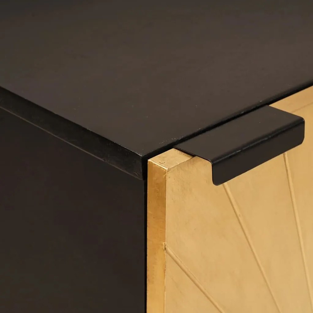 vidaXL Πλαϊνό γραφείο με ράφι Μαύρο και Χρυσό 40 x 33 x 75 εκ.