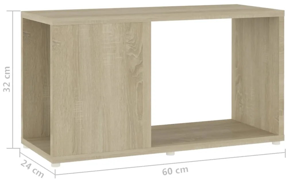 Έπιπλο Τηλεόρασης Sonoma Oak 60 x 24 x 32 εκ. από Μοριοσανίδα - Καφέ